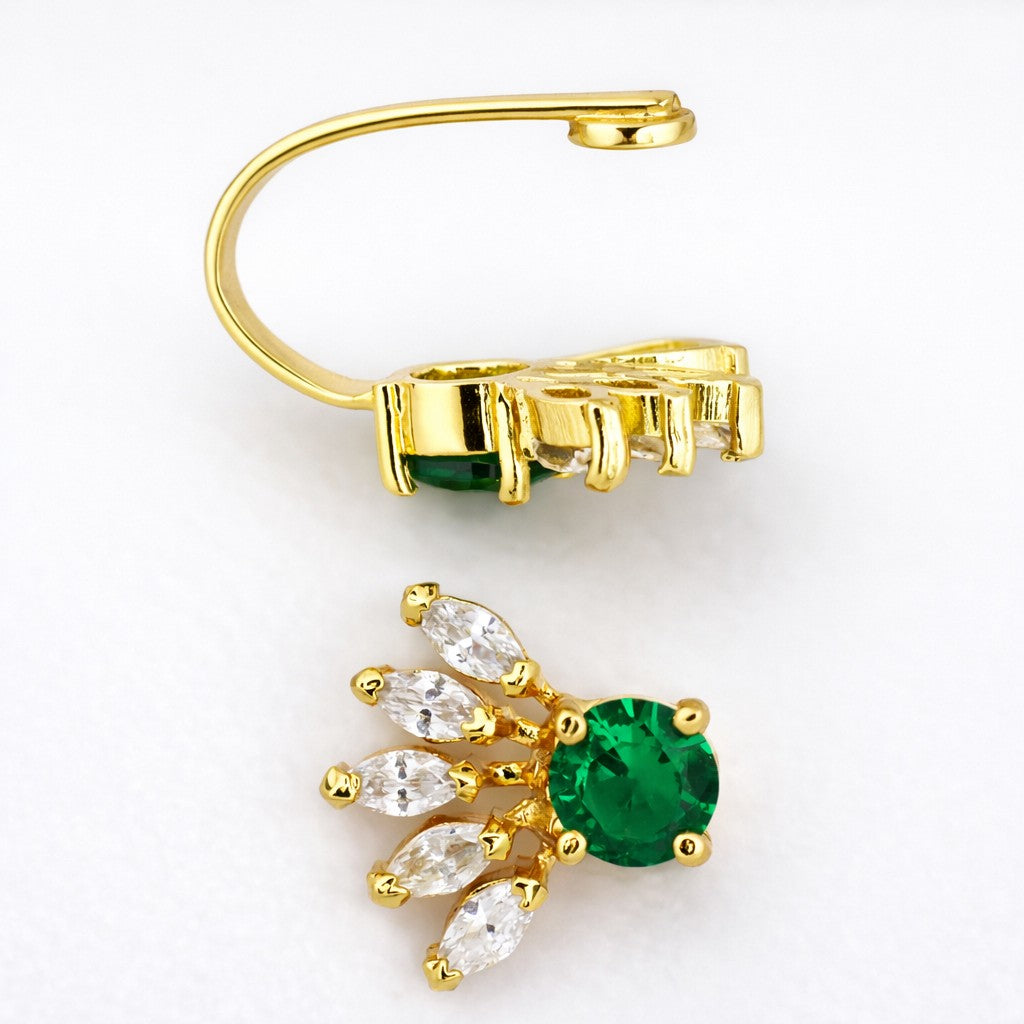 Silver Emerald Palm Nosepin