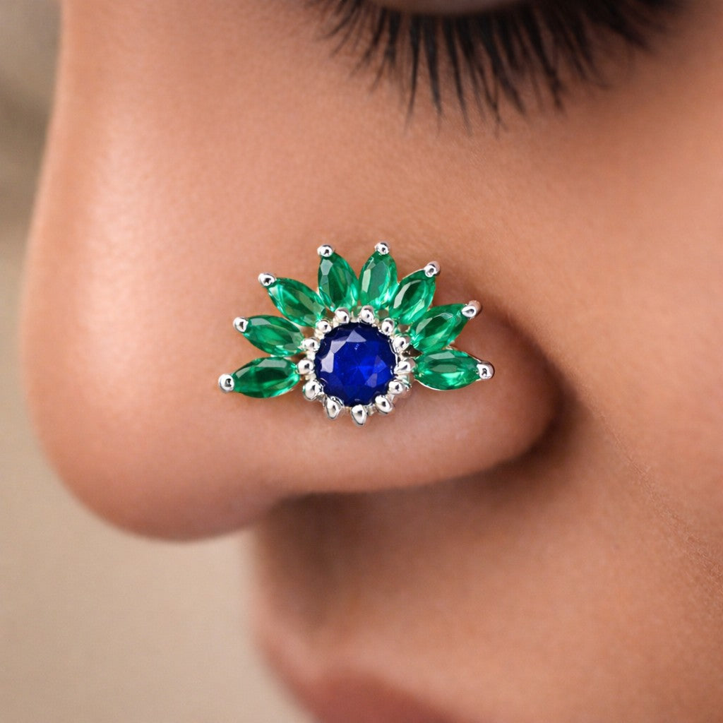 Silver Peacock Nosepin