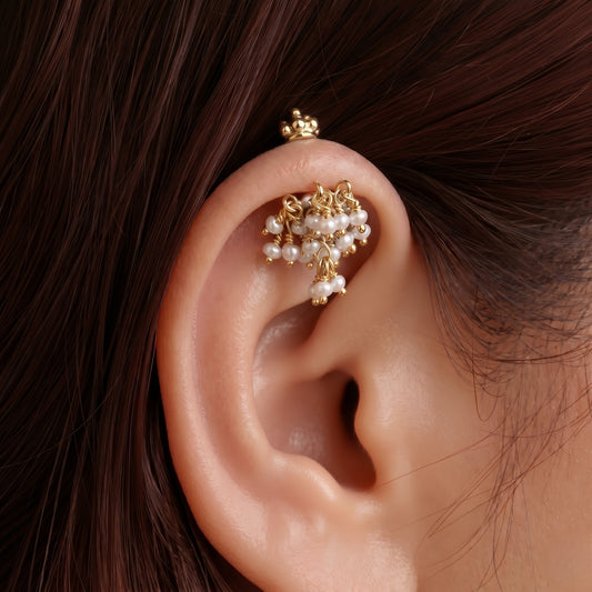 Pearl Guchha Bugadi Gold Plated Design