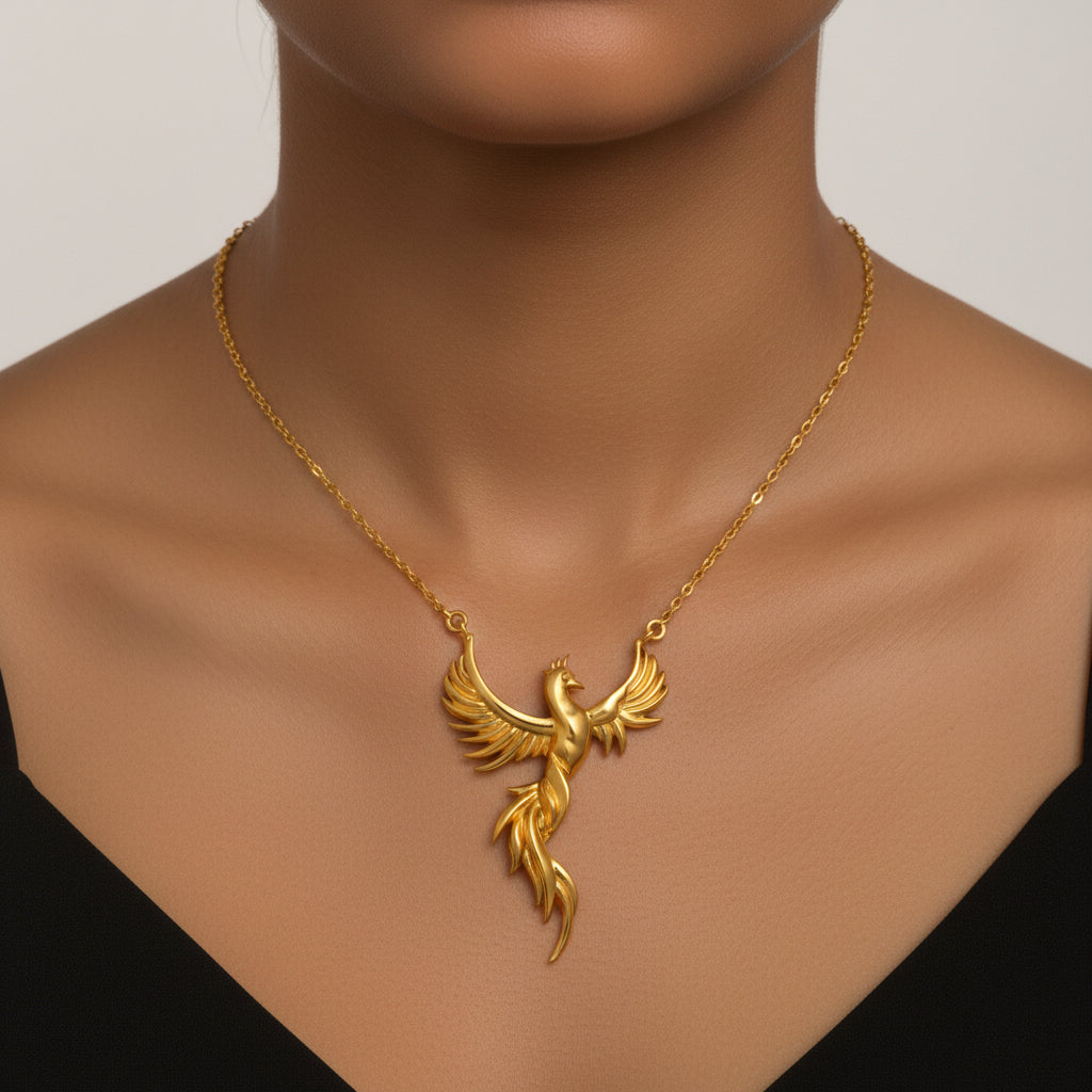 Silver Pendant Phoenix Gold Design