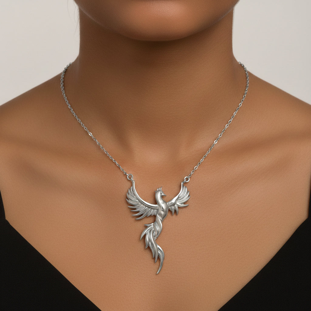 Silver Pendant Phoenix Design