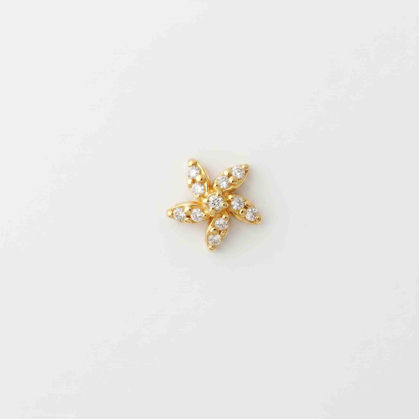Silver Stone Flower Nosepin