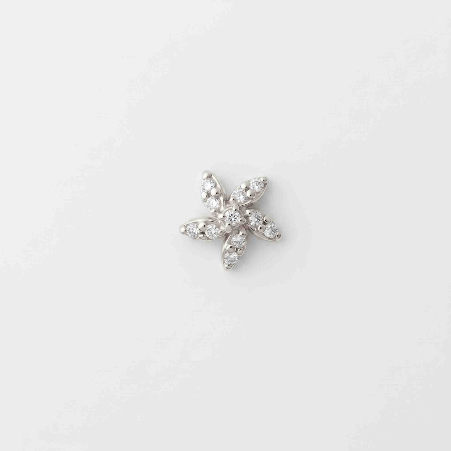 Silver Stone Flower Nosepin