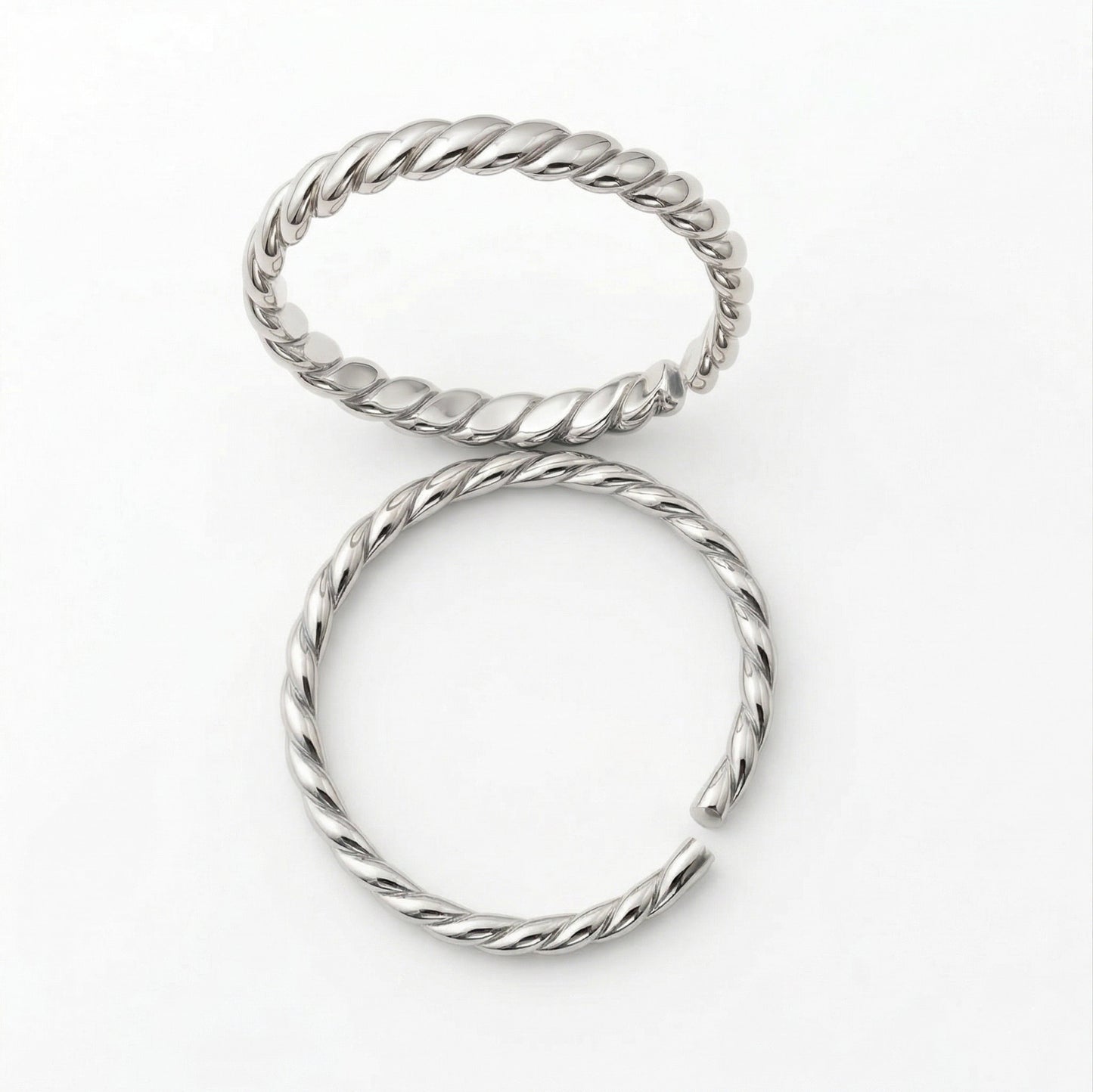 Silver Toe Ring Plain Twisted Design