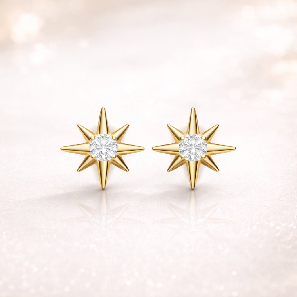 Silver Polaris Stud Earring