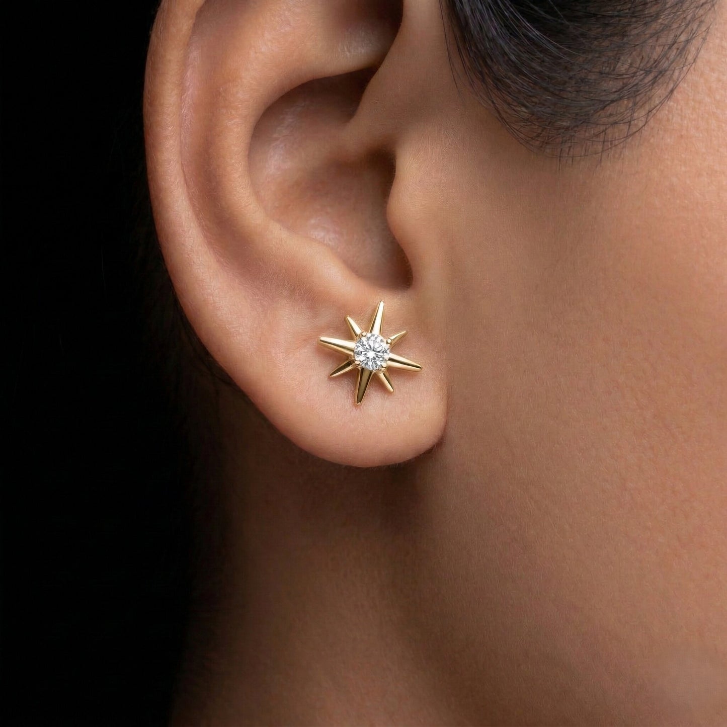 Silver Polaris Stud Earring
