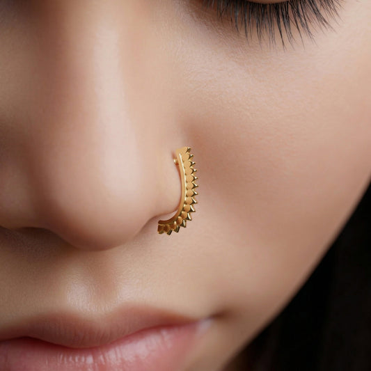 Silver Radiating Spike Nosepin