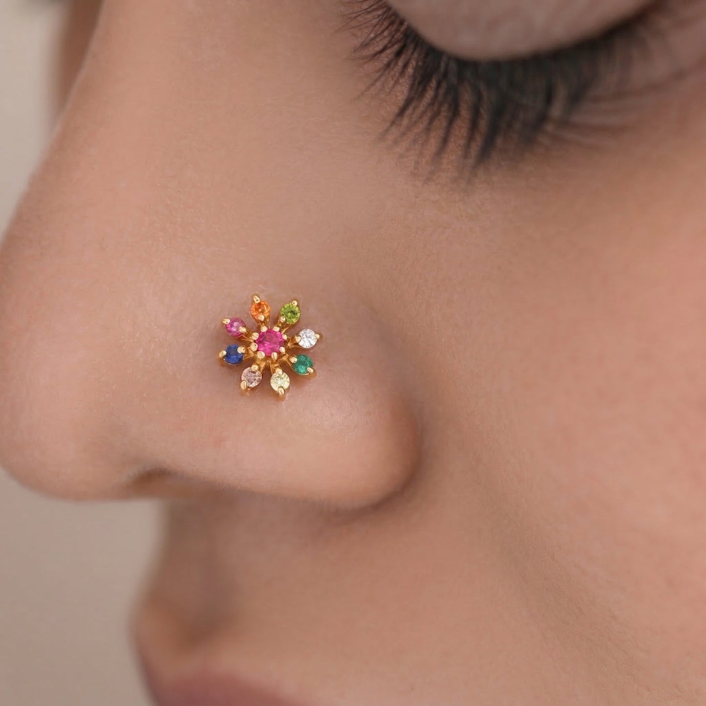 Silver Rainbow Nosepin