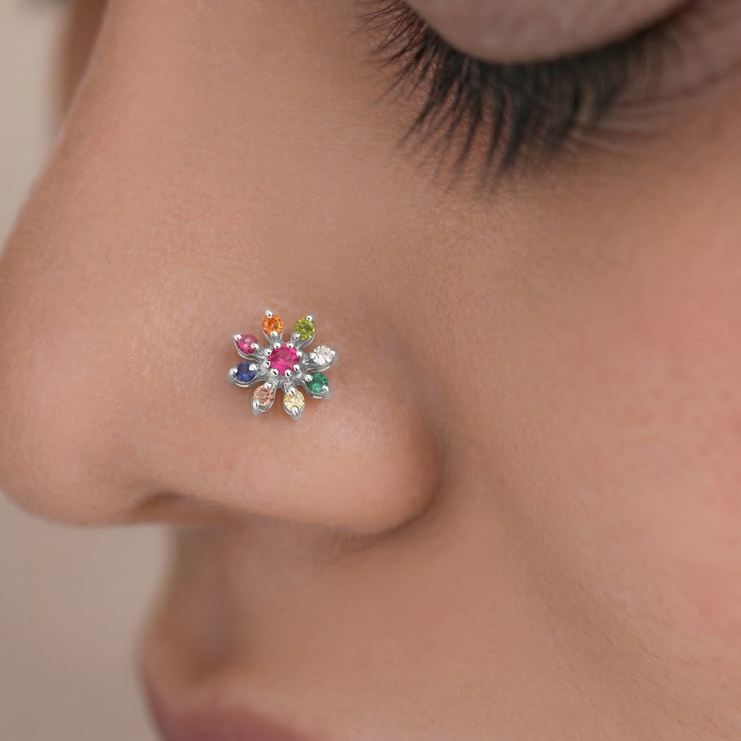 Silver Rainbow Nosepin