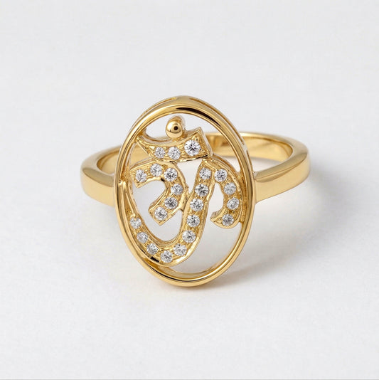 Silver Religious Om Ring