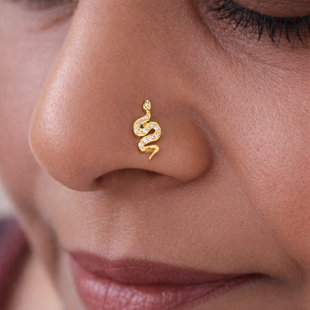 Silver Royal Python Nosepin