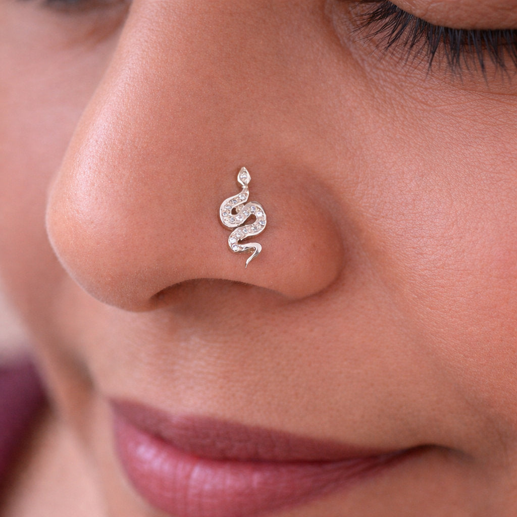 Silver Royal Python Nosepin