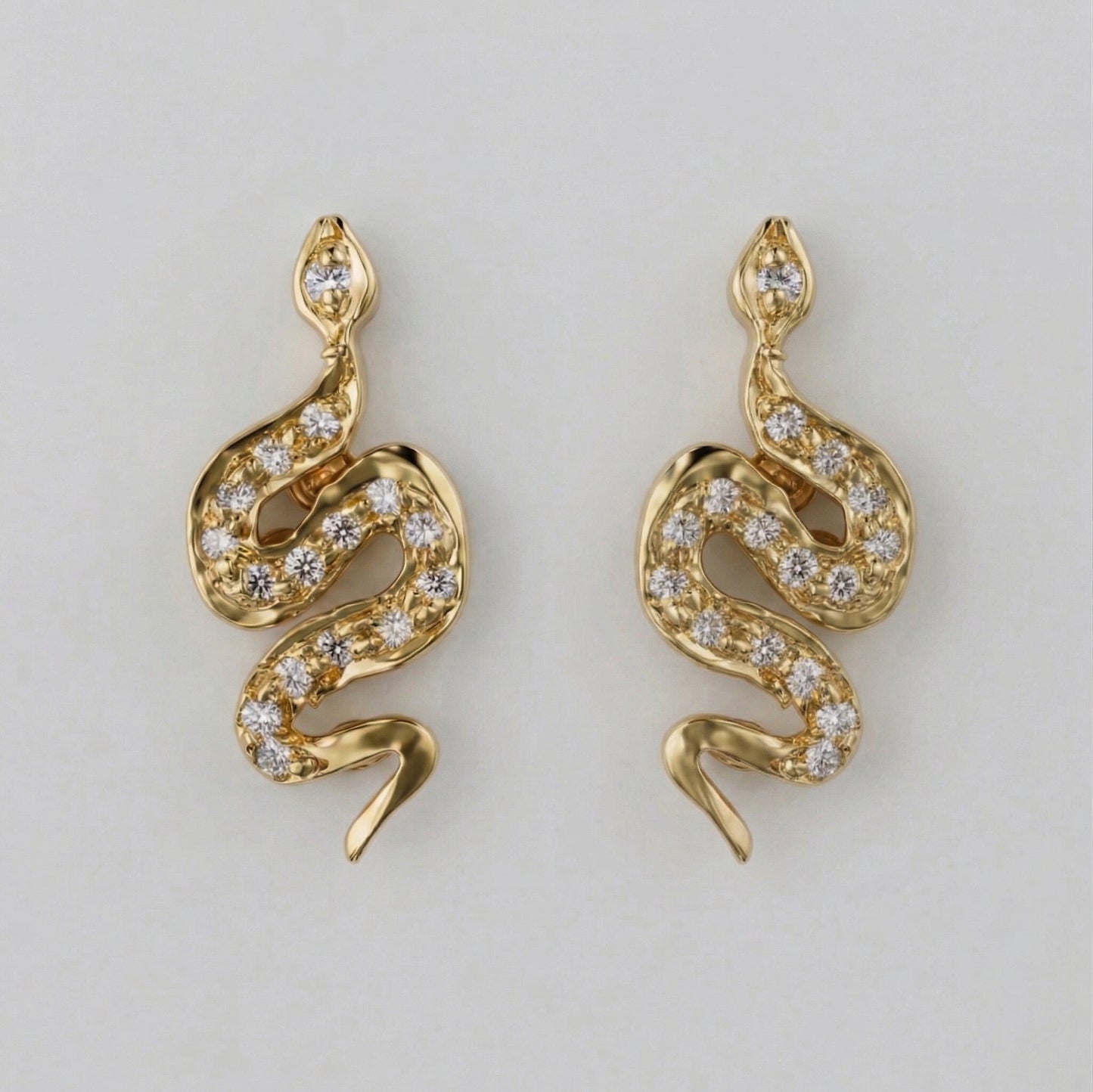 Silver Royal Python Stud Earrings