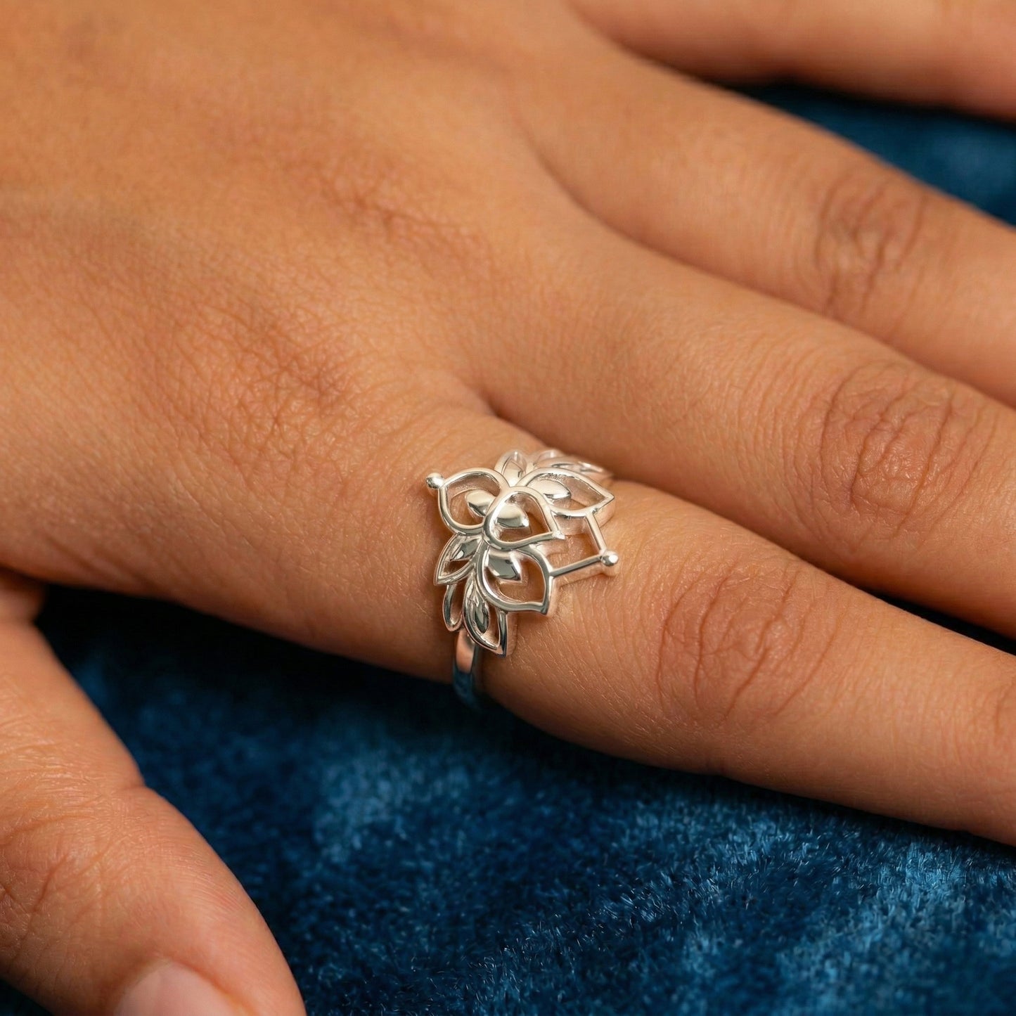 Silver Sacred Lotus Ring