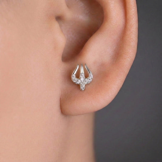 Silver Shiva Shakti Stud Earring