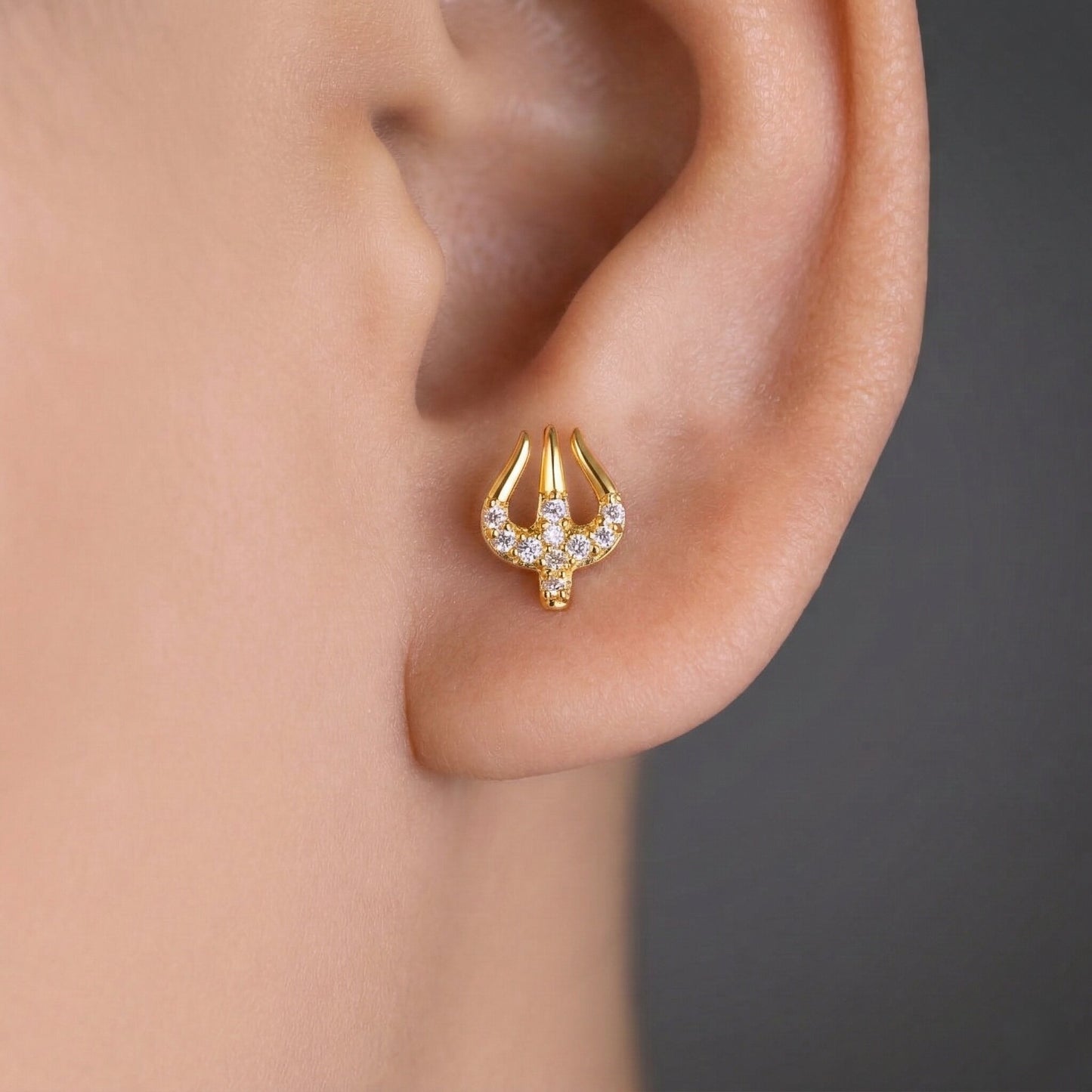 Silver Shiva Shakti Stud Earring