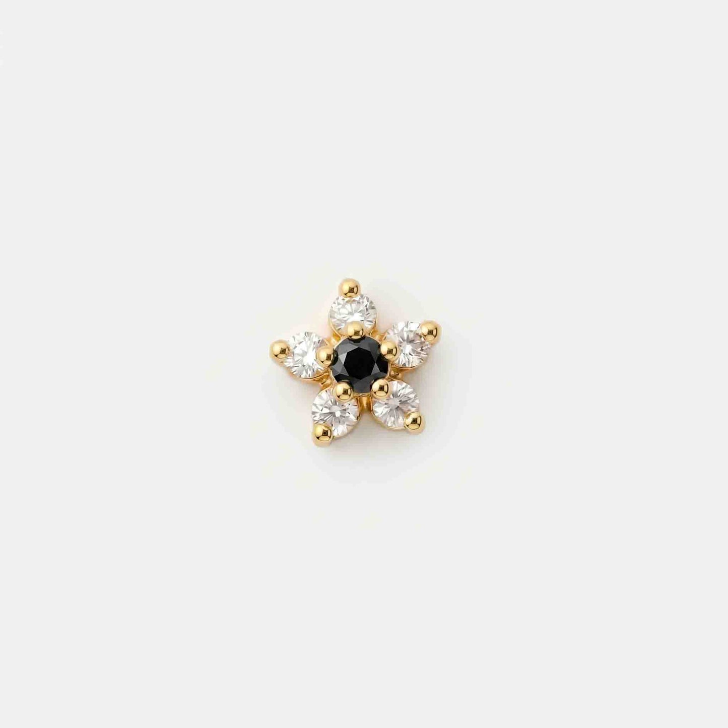 Silver Six Stone Flower Nosepin