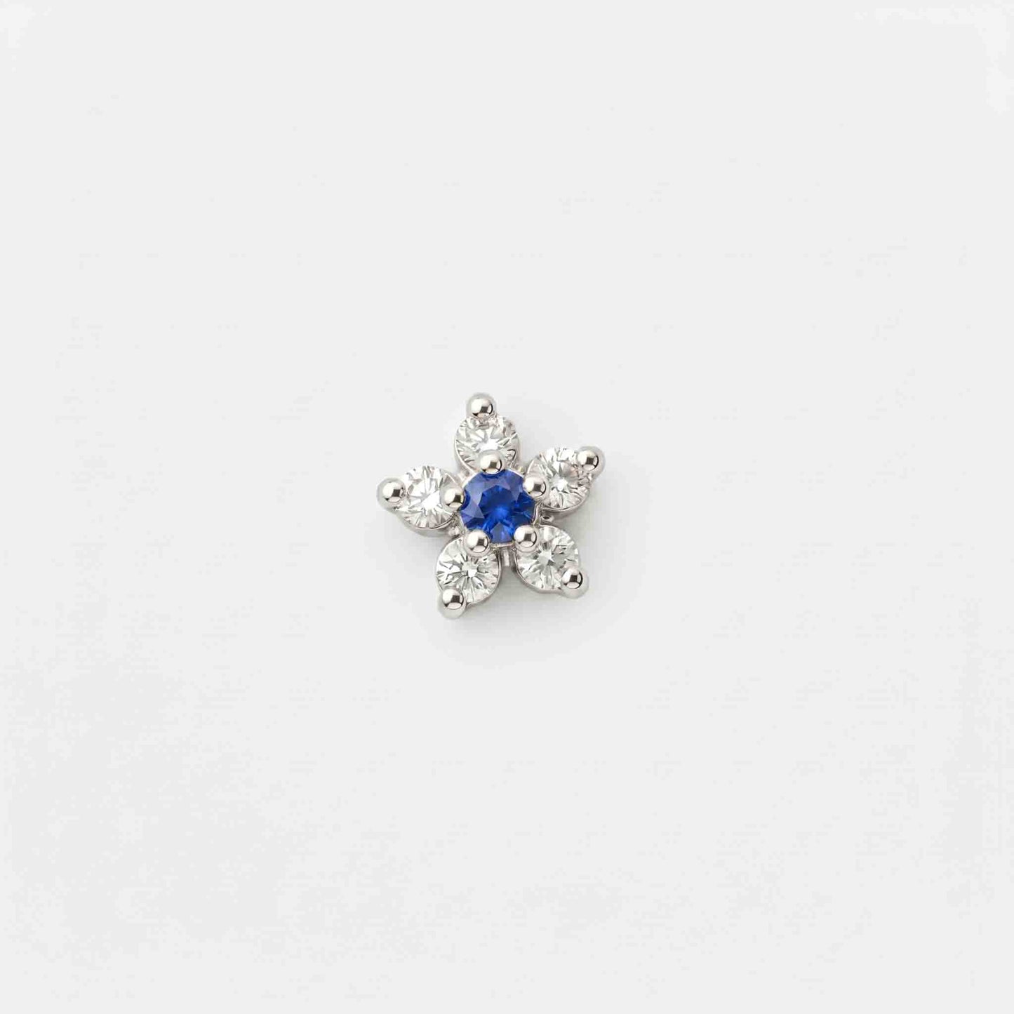 Silver Six Stone Flower Nosepin