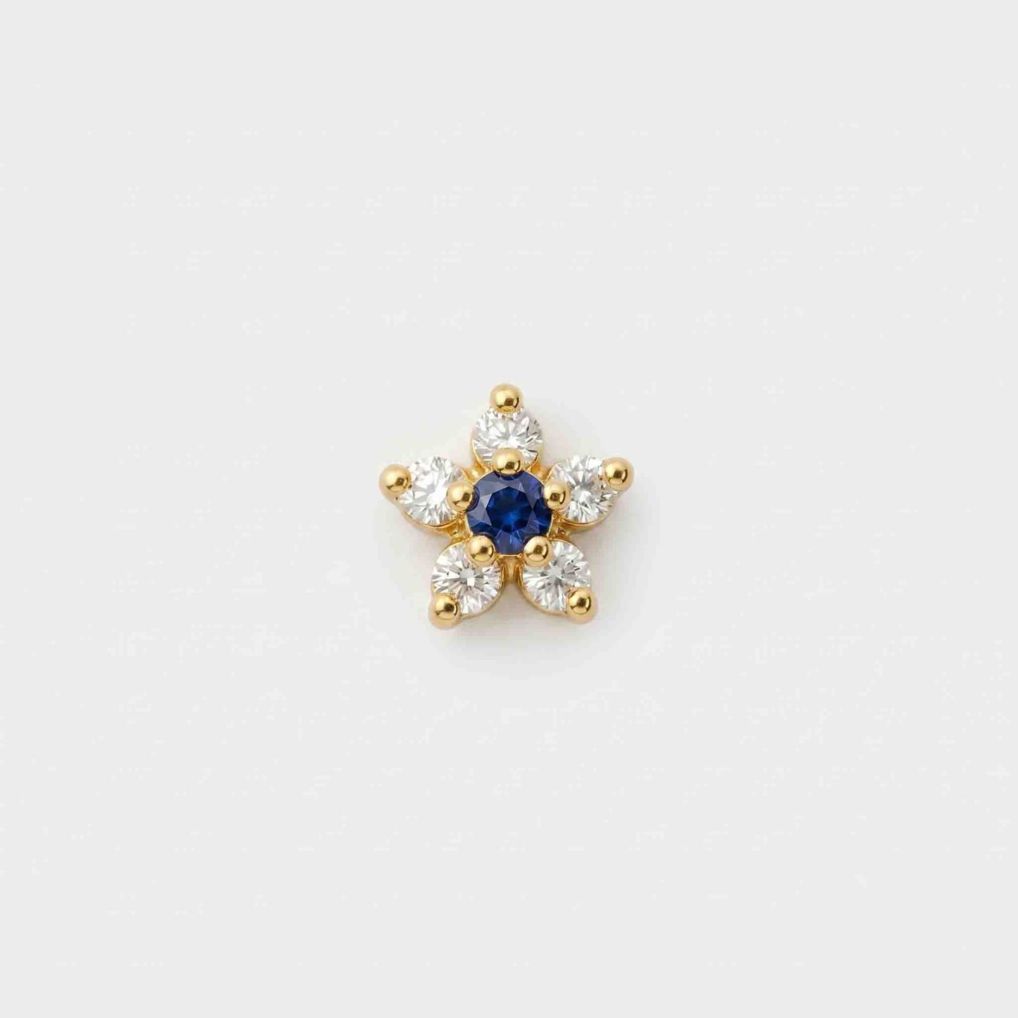Silver Six Stone Flower Nosepin