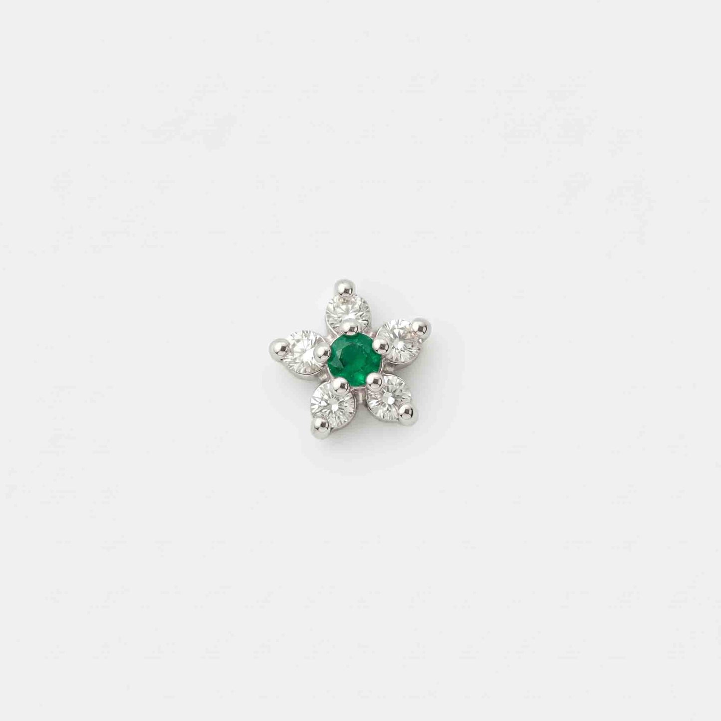 Silver Six Stone Flower Nosepin