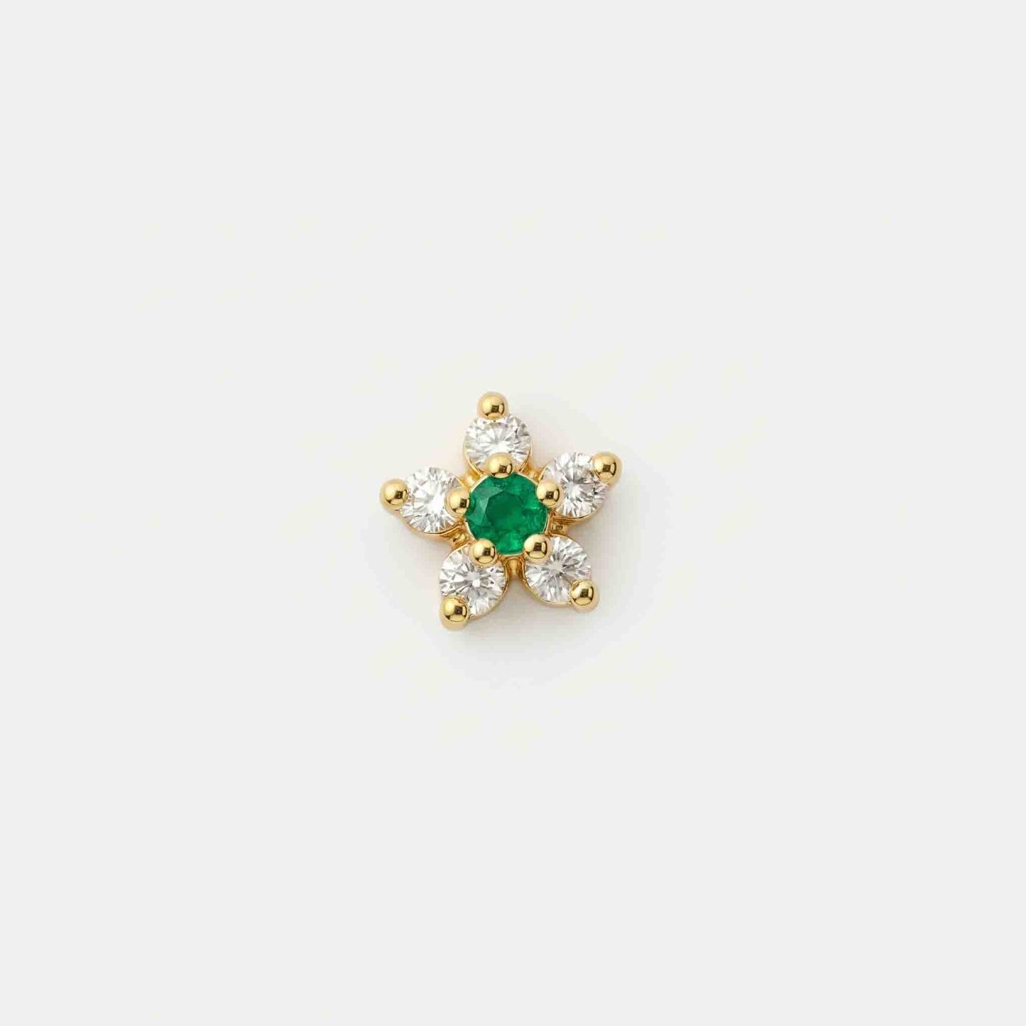 Silver Six Stone Flower Nosepin