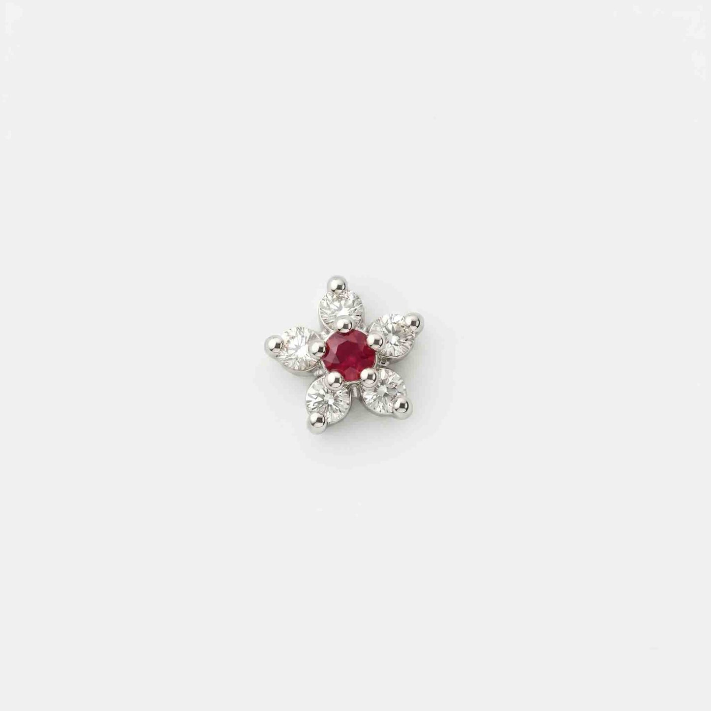 Silver Six Stone Flower Nosepin