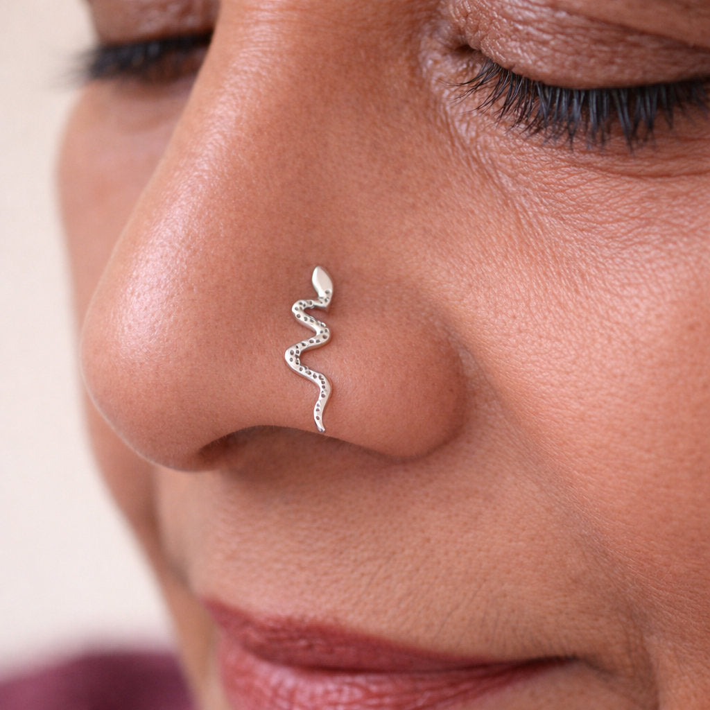 Silver Snake Nosepin