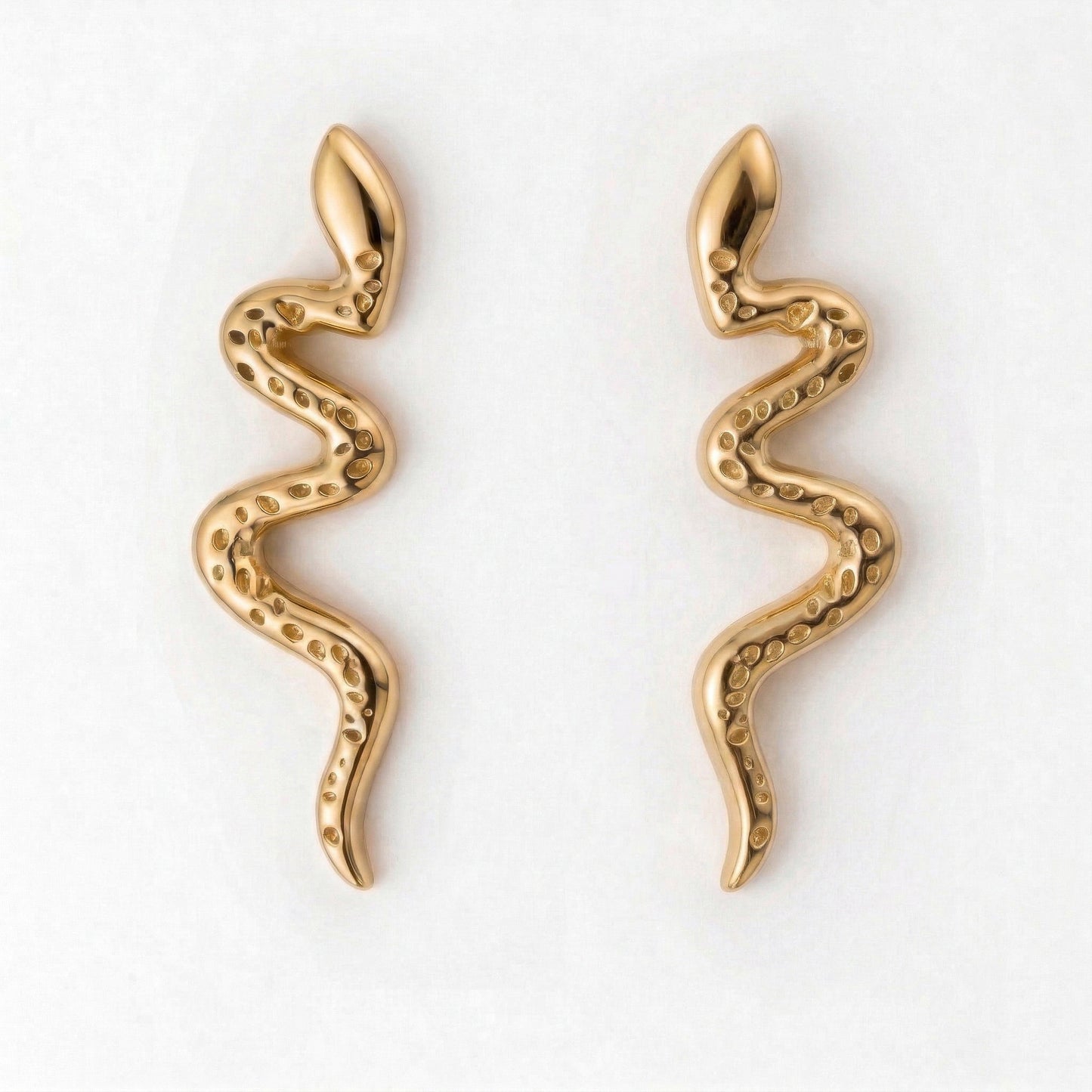 Silver Snake Stud Earrings
