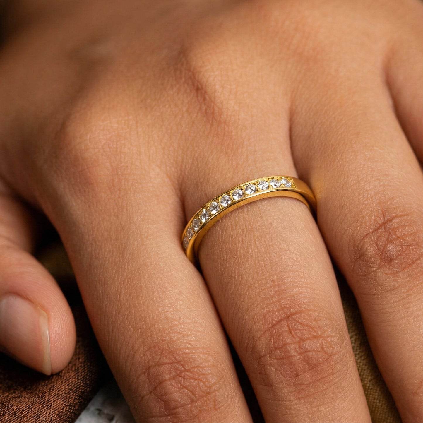 Silver Sparkling Stacker Sleek Ring