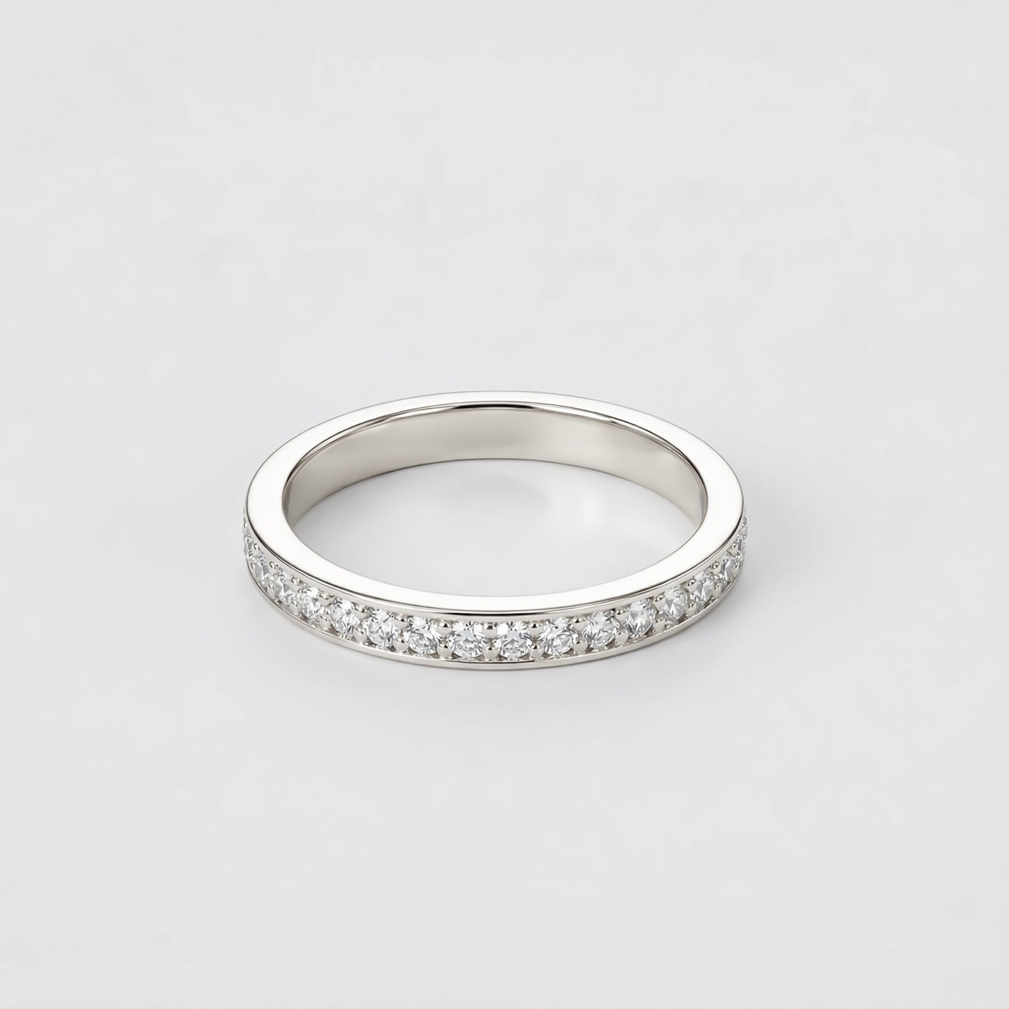 Silver Sparkling Stacker Sleek Ring