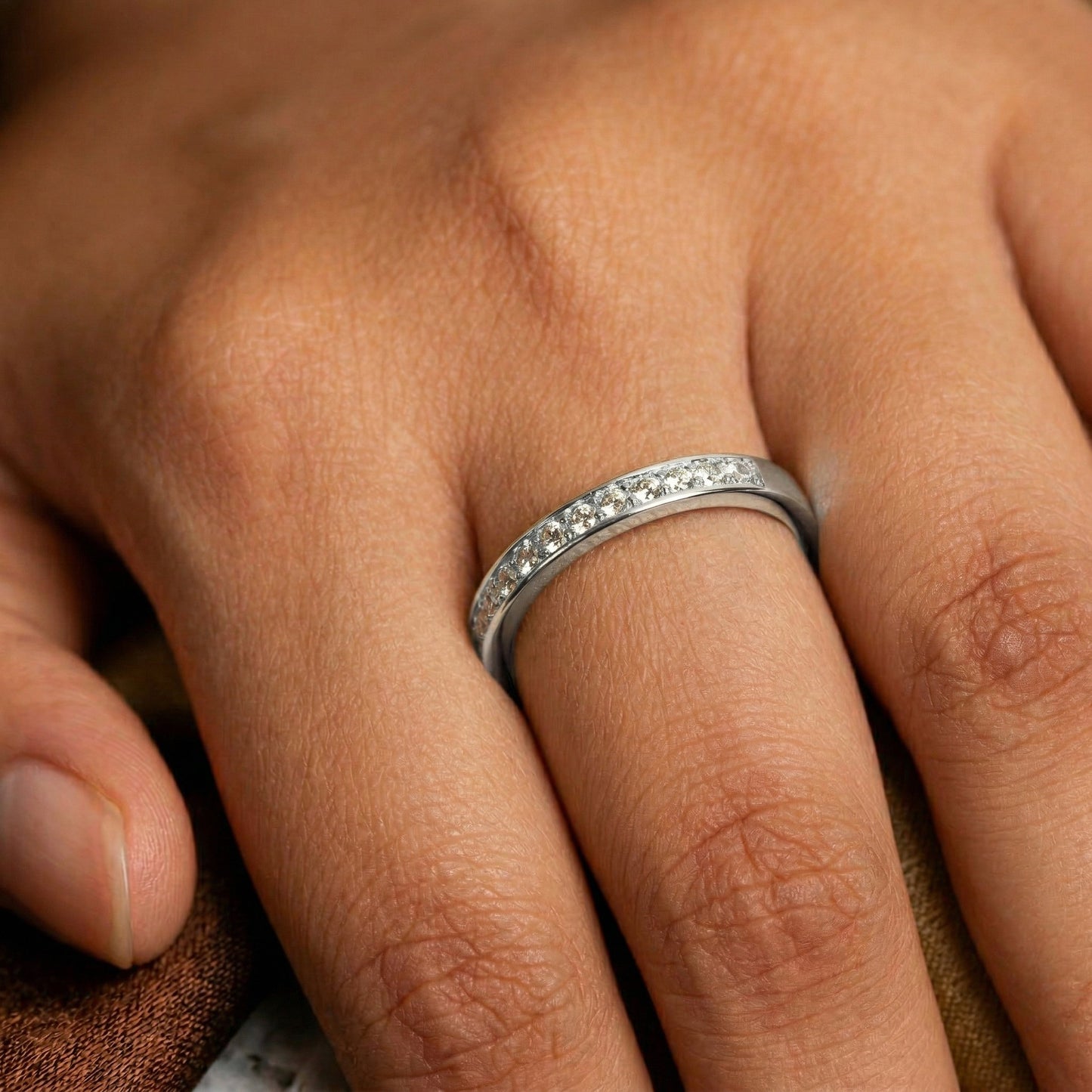 Silver Sparkling Stacker Sleek Ring