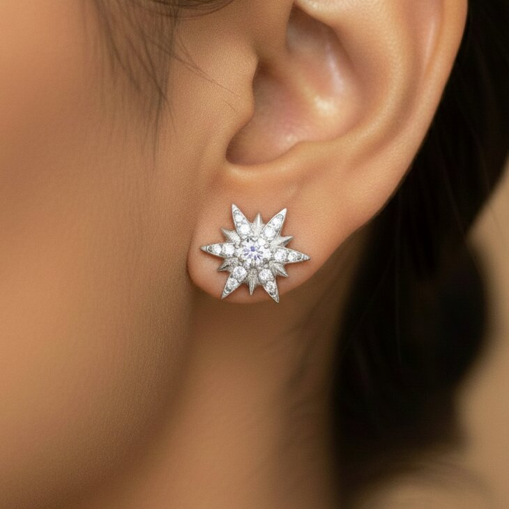 Silver Sun & Moon Earrings
