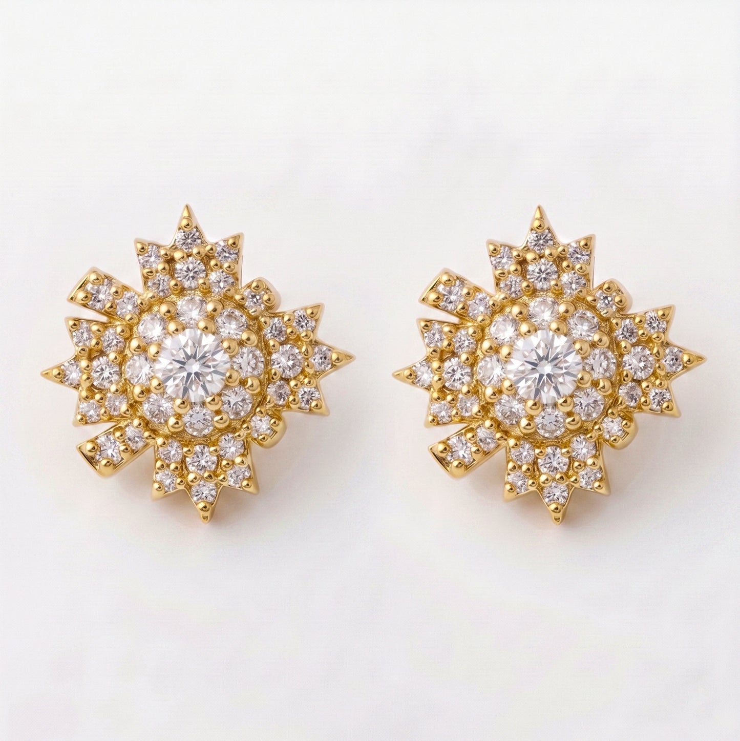 Silver Earring Betel Stud Diamond Design
