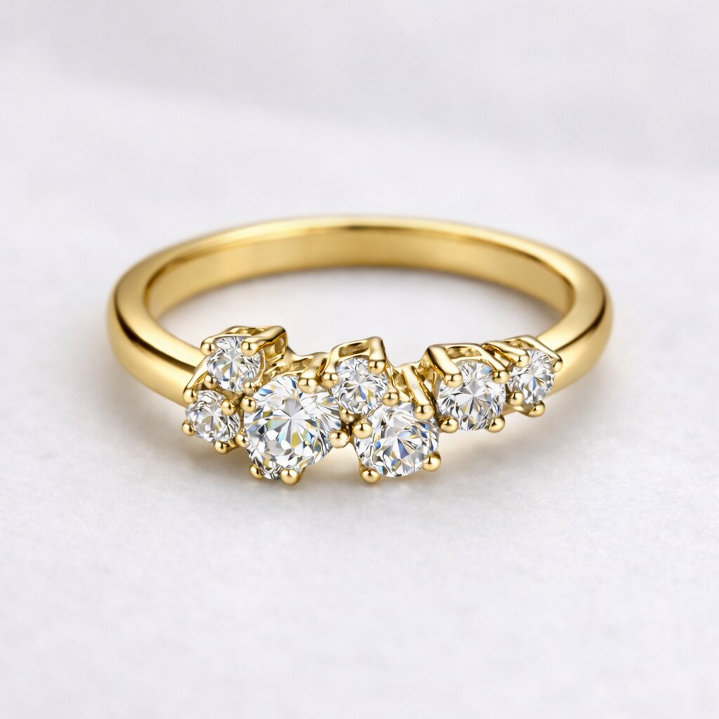 Silver Stardust Cluster Ring
