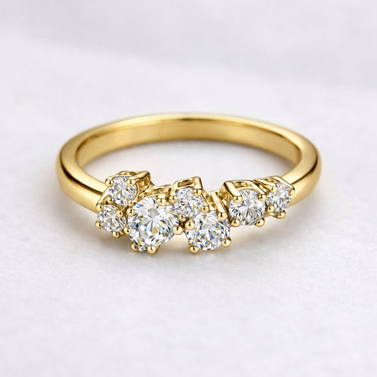 Silver Stardust Cluster Ring