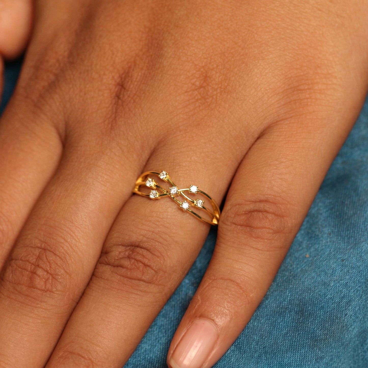 Silver Starry Night Ring