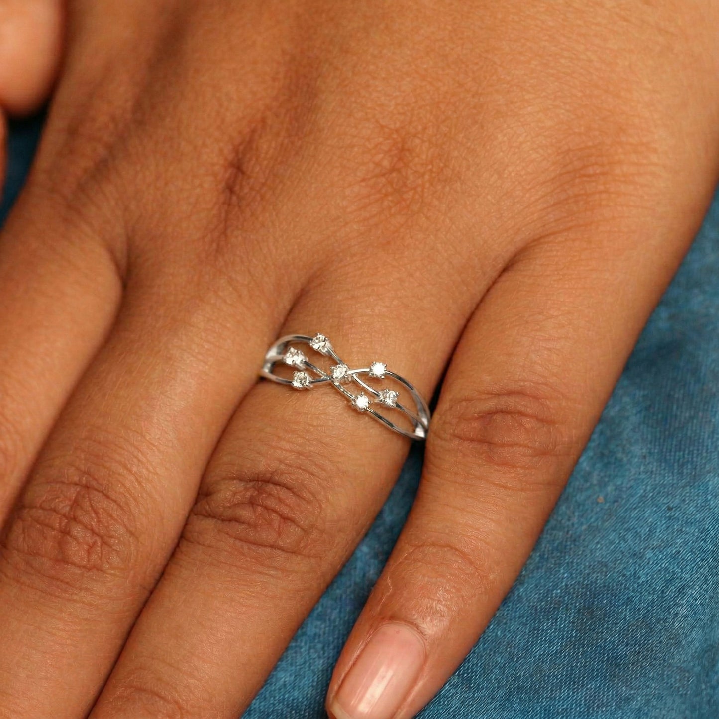 Silver Starry Night Ring