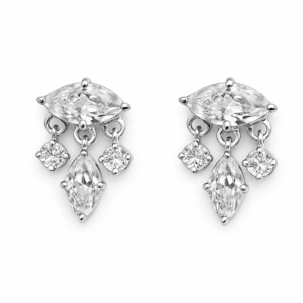 Silver Stella Drop Earrings