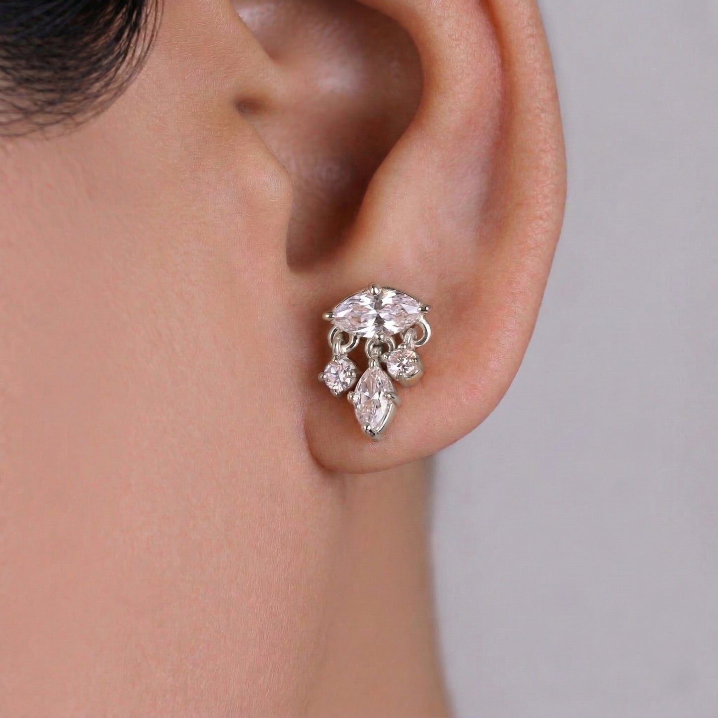 Silver Stella Drop Earrings