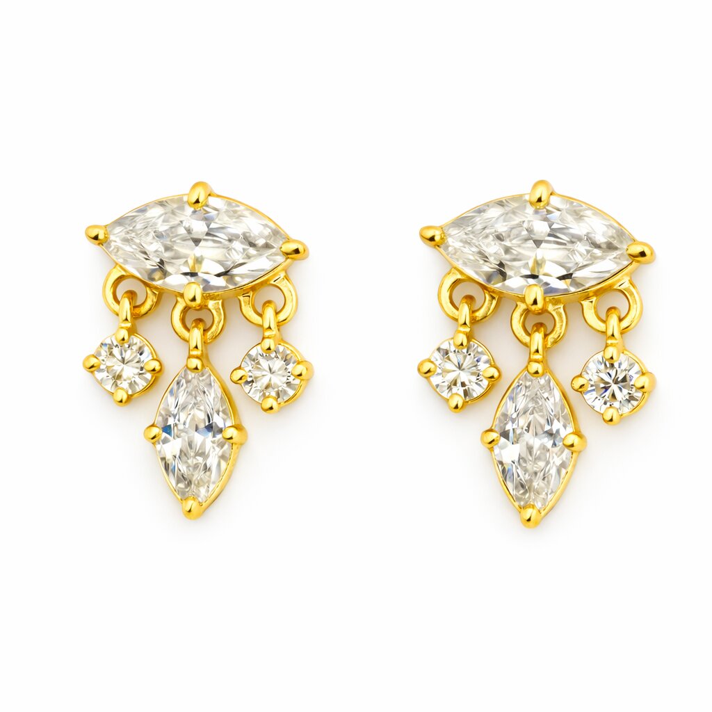 Silver Stella Drop Earrings