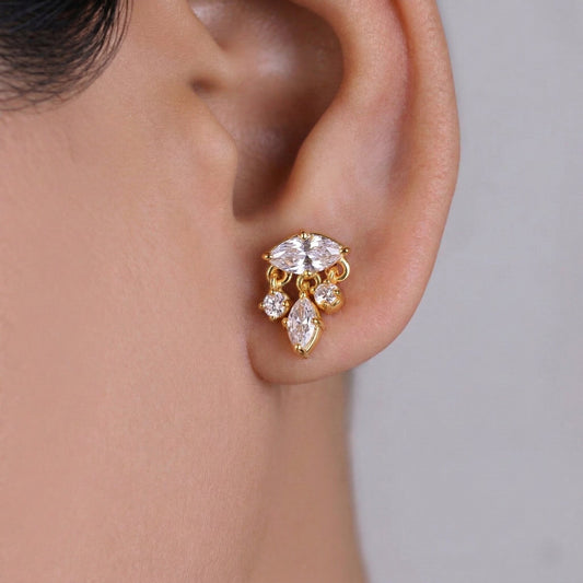 Silver Stella Drop Earrings
