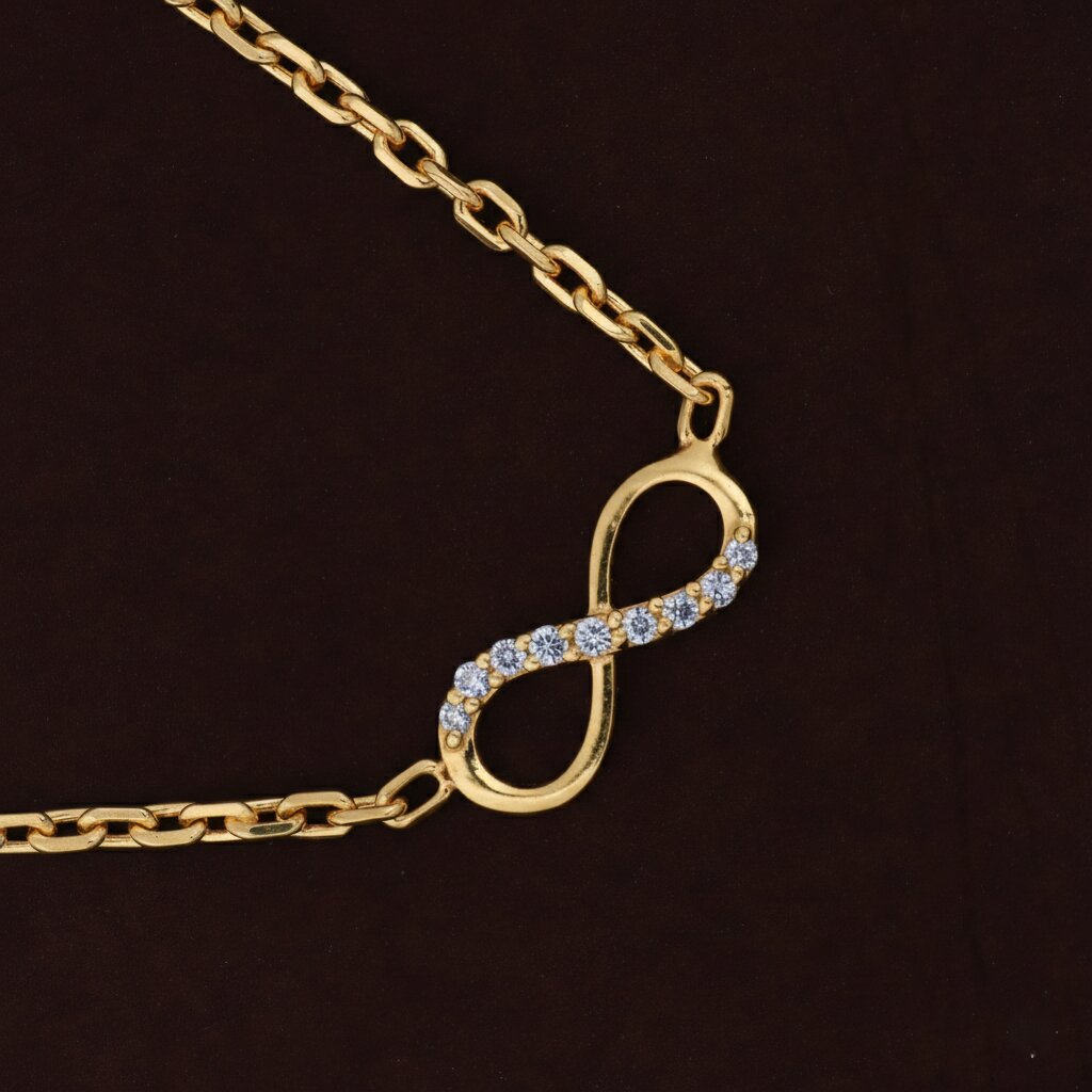 Silver Chain Infinity Stone Diamond Design