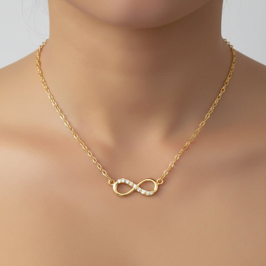 Silver Chain Infinity Stone Diamond Design