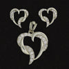 Silver Pendant Heart Stone Diamond Design