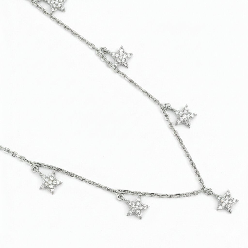Silver Chain 7 Star Stone Diamond Design