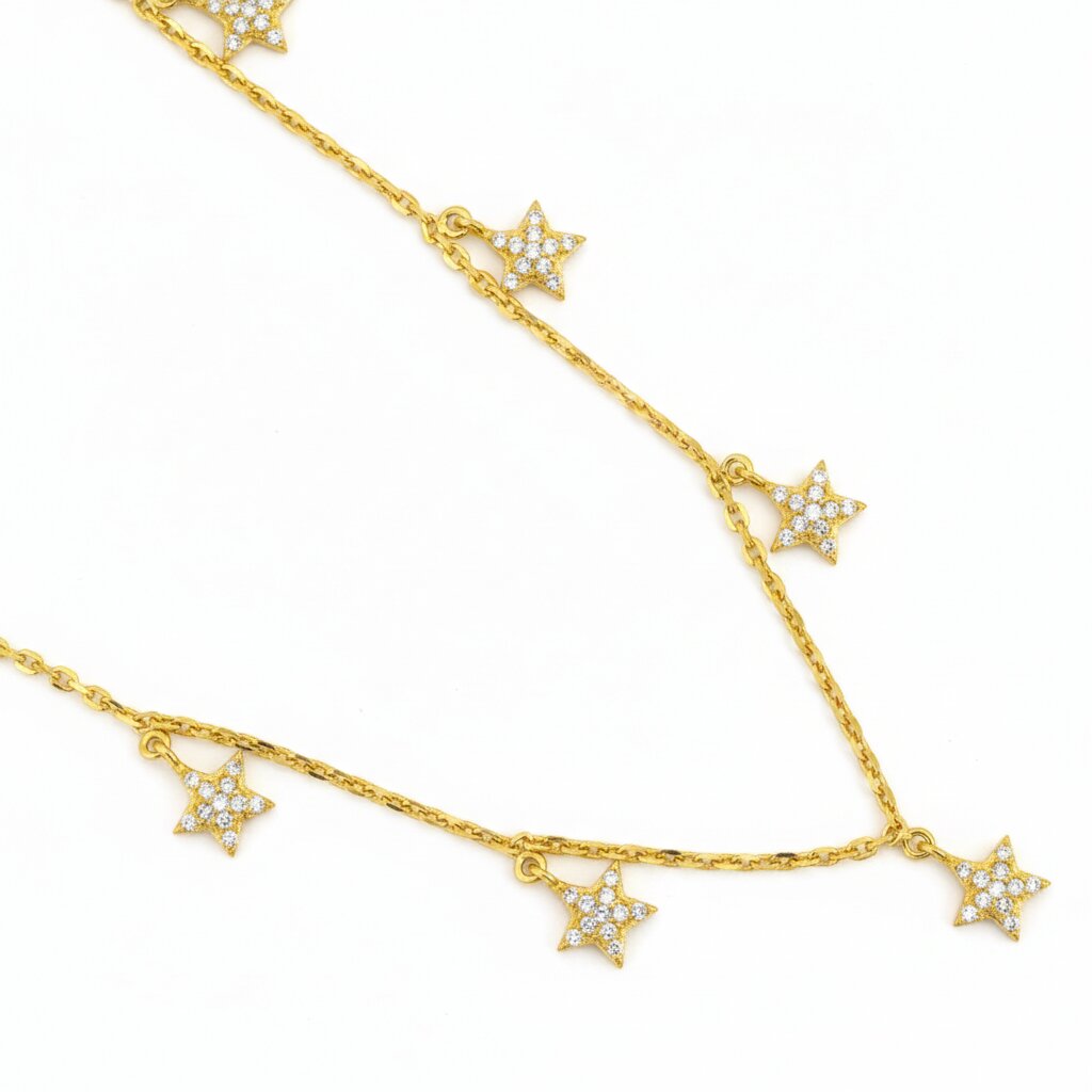 Silver Chain 7 Star Stone Diamond Design