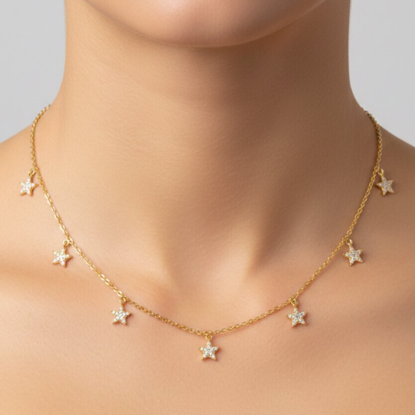 Silver Chain 7 Star Stone Diamond Design