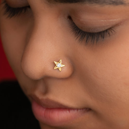 Silver Stone Star Nosepin