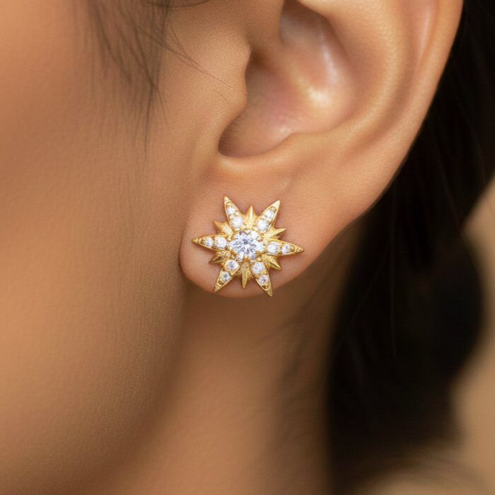 Silver Sun & Moon Earrings