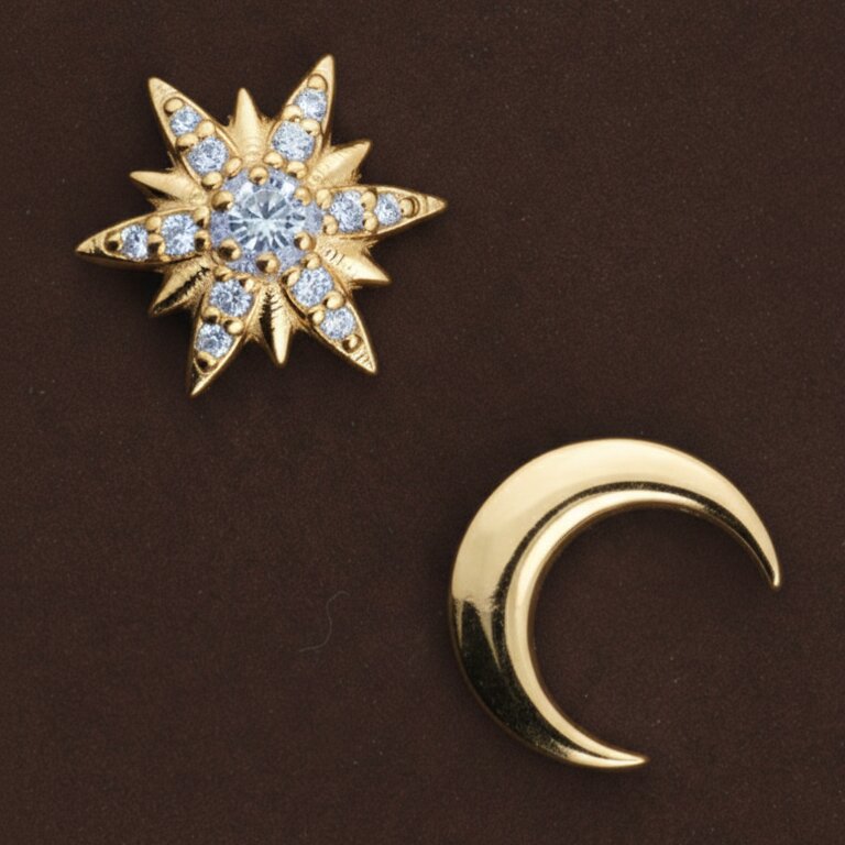 Silver Sun & Moon Earrings